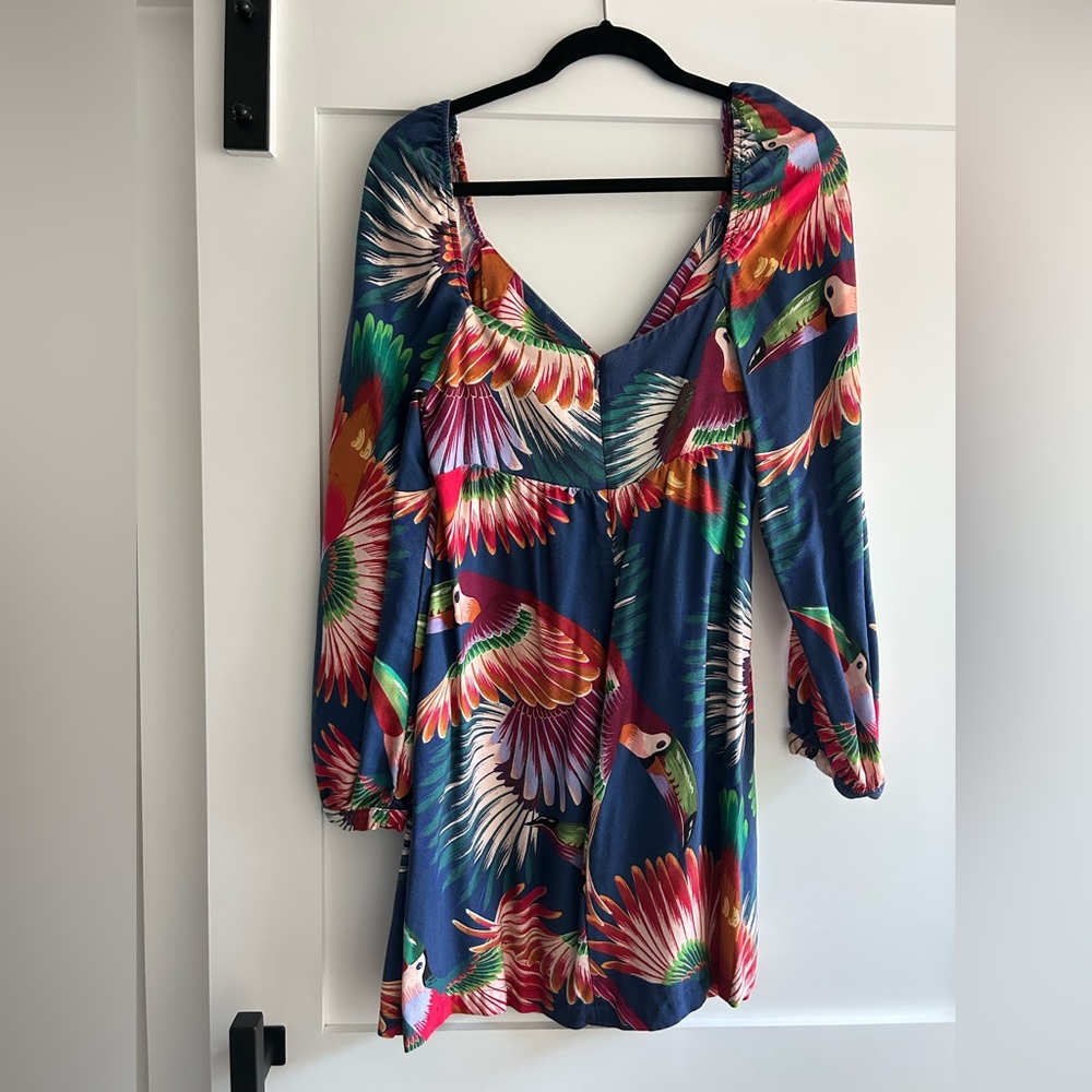 FARM Rio Colorful Toucan Print Midi Dress L